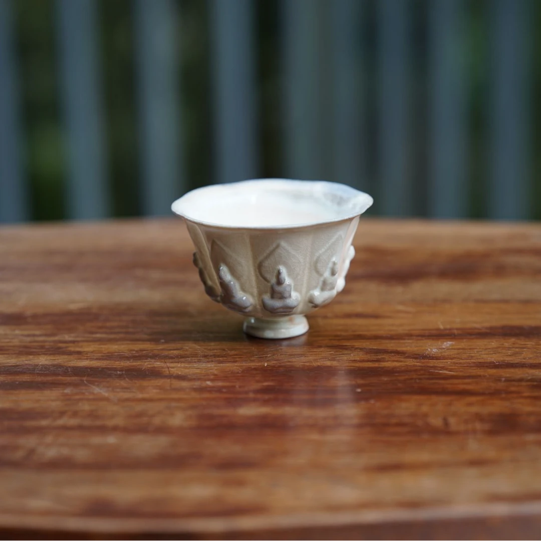 【贰月集】柴烧  石窟莲花杯  90ml