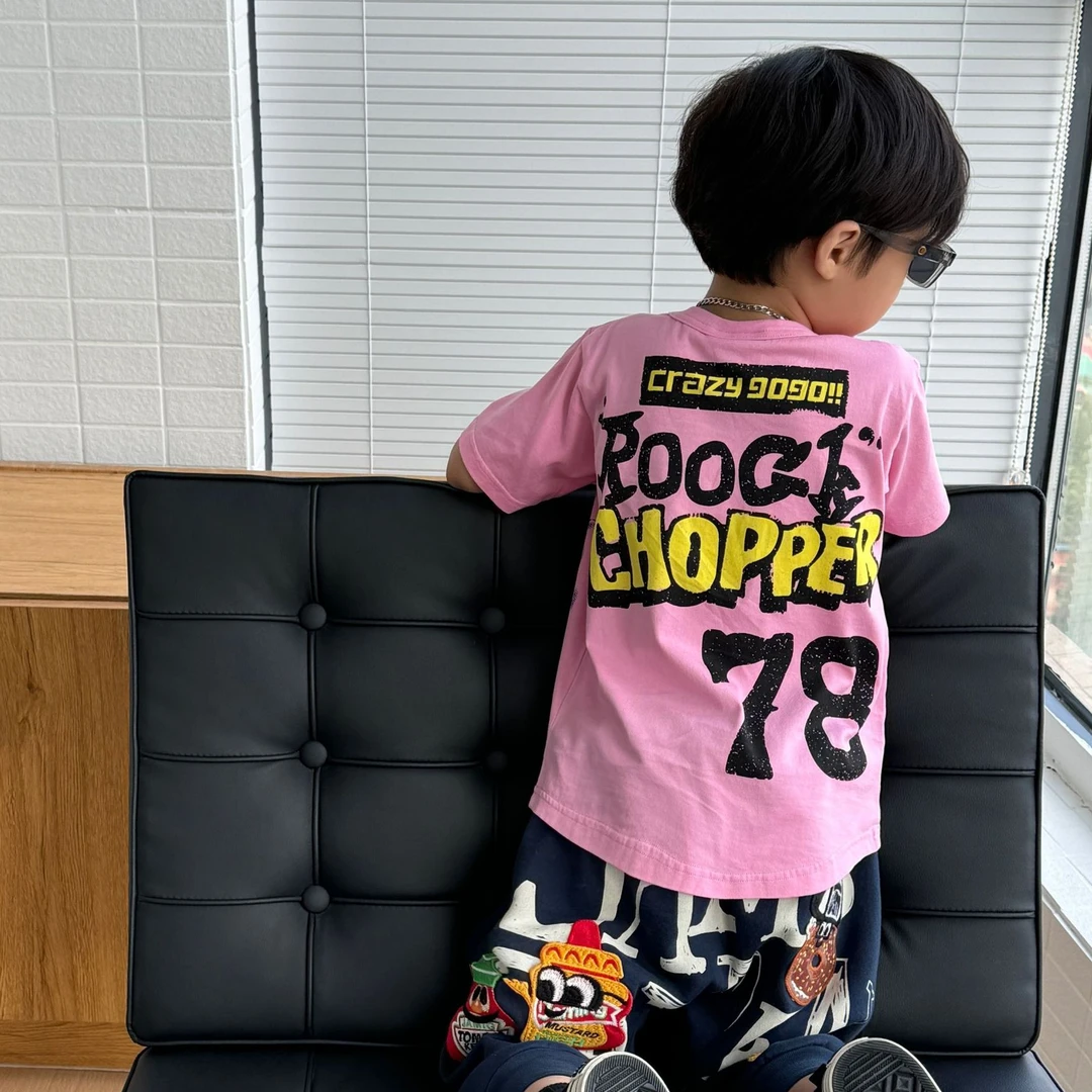 小迪家夏季夏装男女童潮范短袖童装JAM日系印花时尚圆领上衣儿童