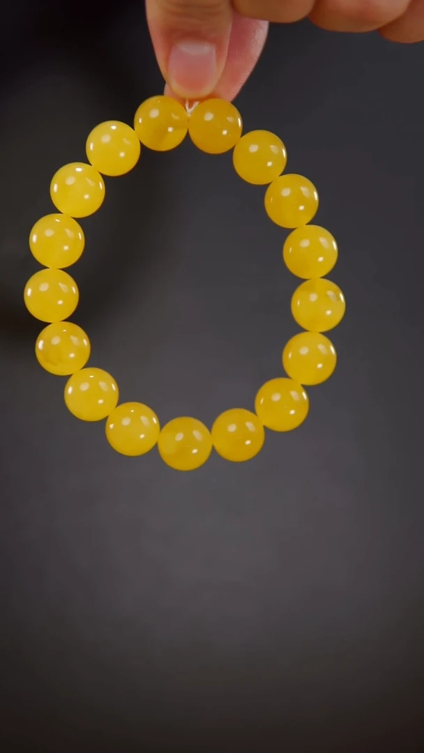 手链琥珀未镶嵌同料焦皮圆珠手串18.41