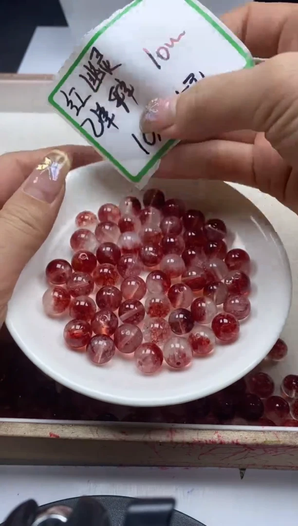 【闪购商品】水晶颈饰未镶嵌w148红幽灵烤色10mm*10颗