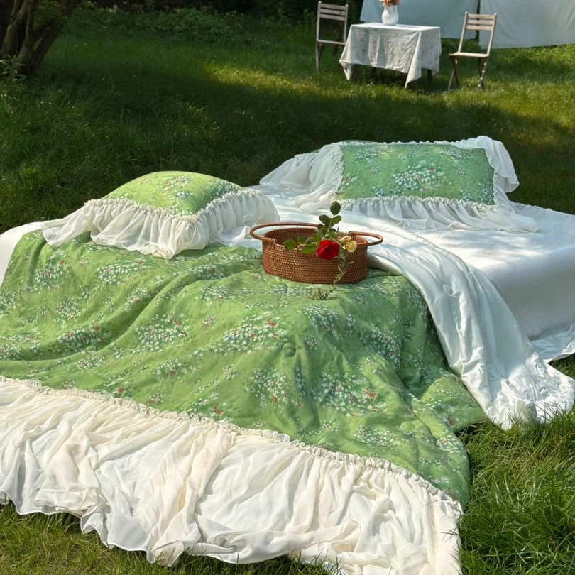 小冲冲【被套四件套--绿野仙踪】法式油画风天丝棉雪纺床单款四件套