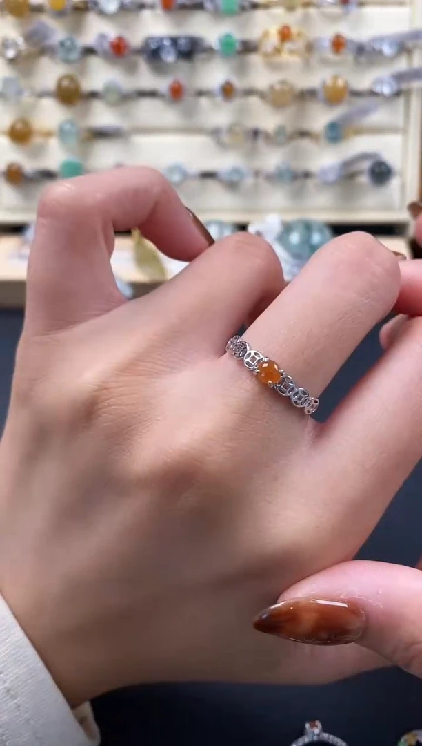 银S925镶嵌戒指翡翠22222222+5