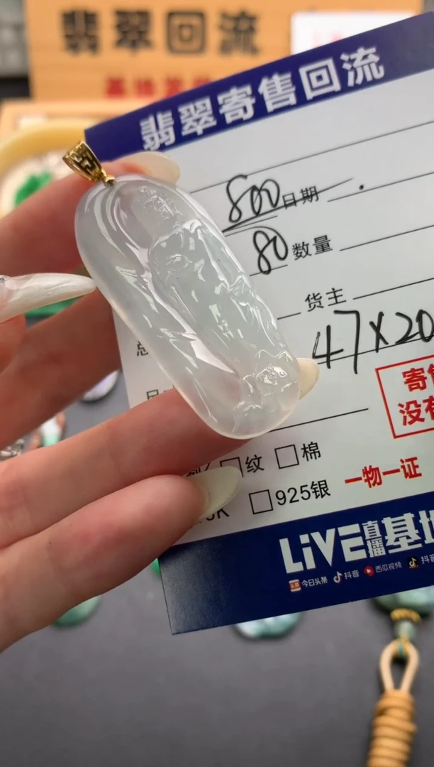 翡翠18K金镶嵌颈饰10138709