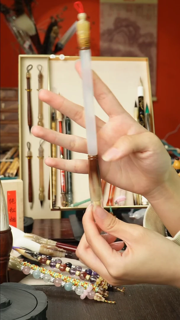 孤品高货毛笔链接 清水试笔 蘸墨不退