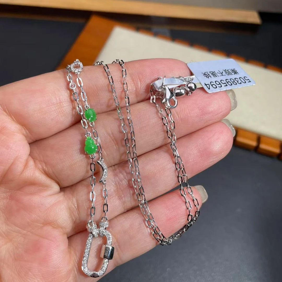点石翡翠甄选-万能链回形针万能链意大利18k金项链 满钻轻奢时尚
