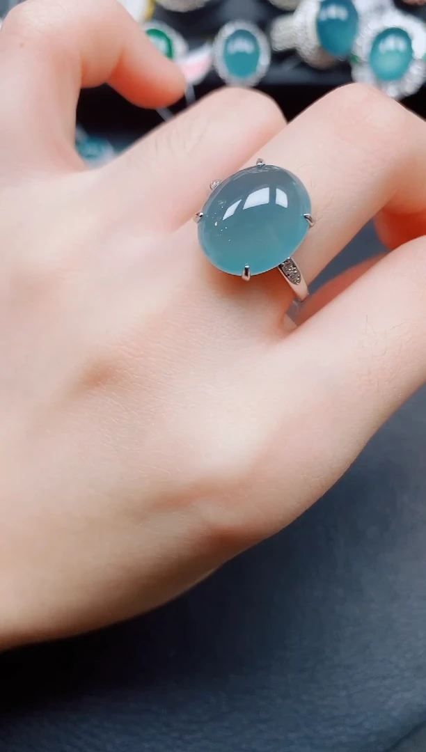 银S925镶嵌戒指翡翠翡翠