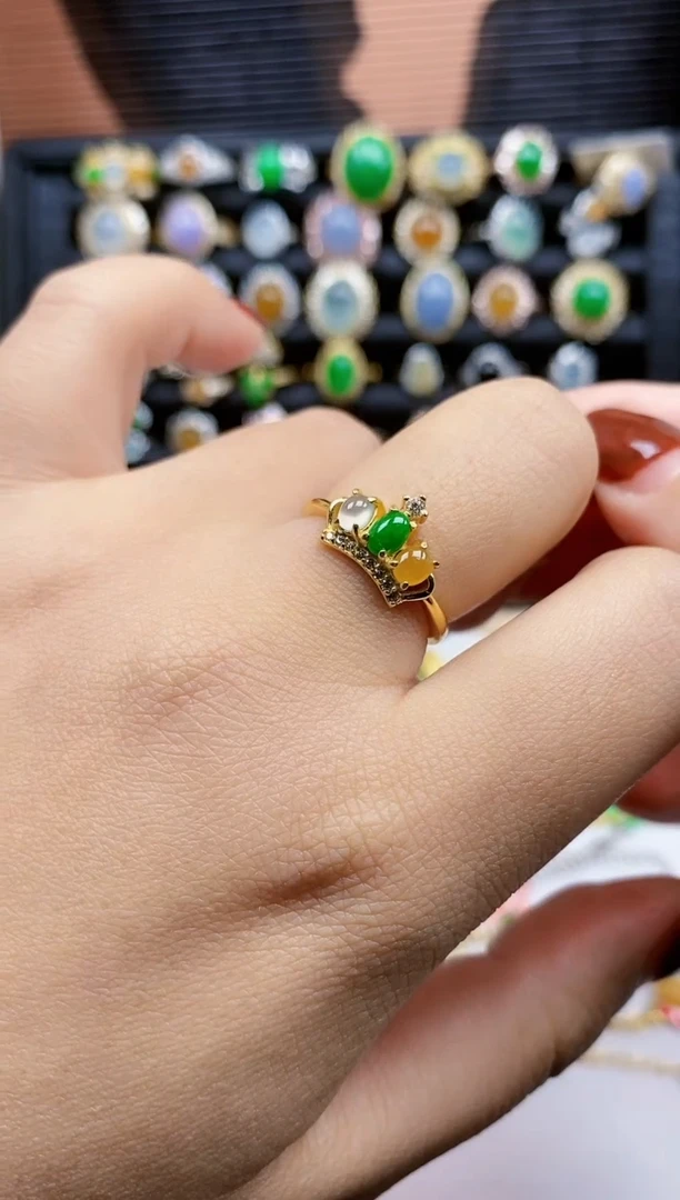 银S925镶嵌戒指翡翠41