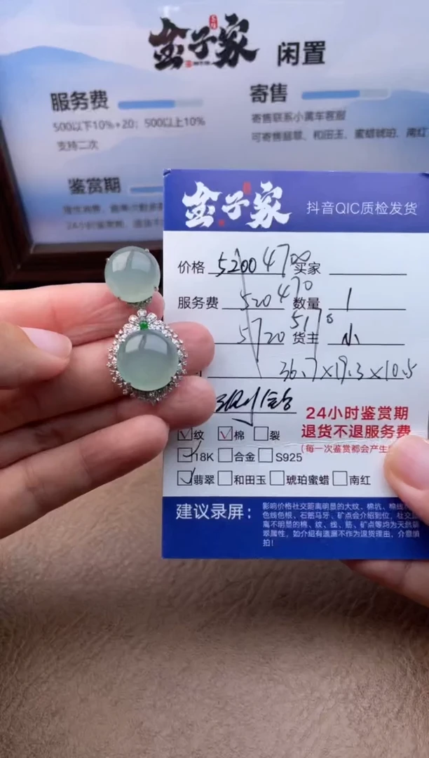 翡翠18K金镶嵌颈饰541362601E