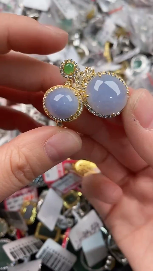 银S925镶嵌戒指翡翠222             7