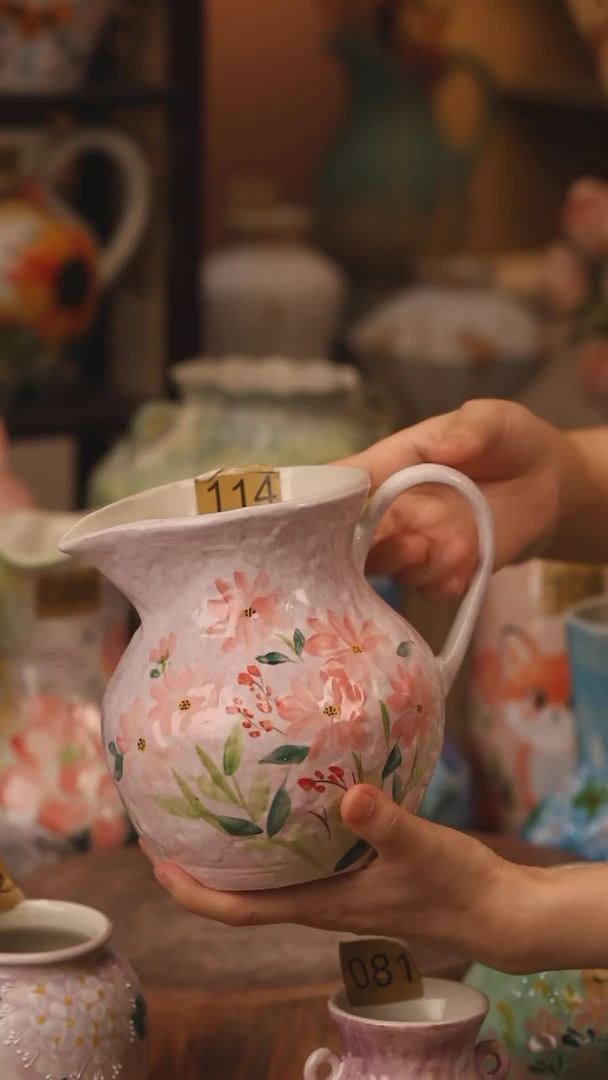 陶瓷114景德镇设计师手作花器摆件侘寂风