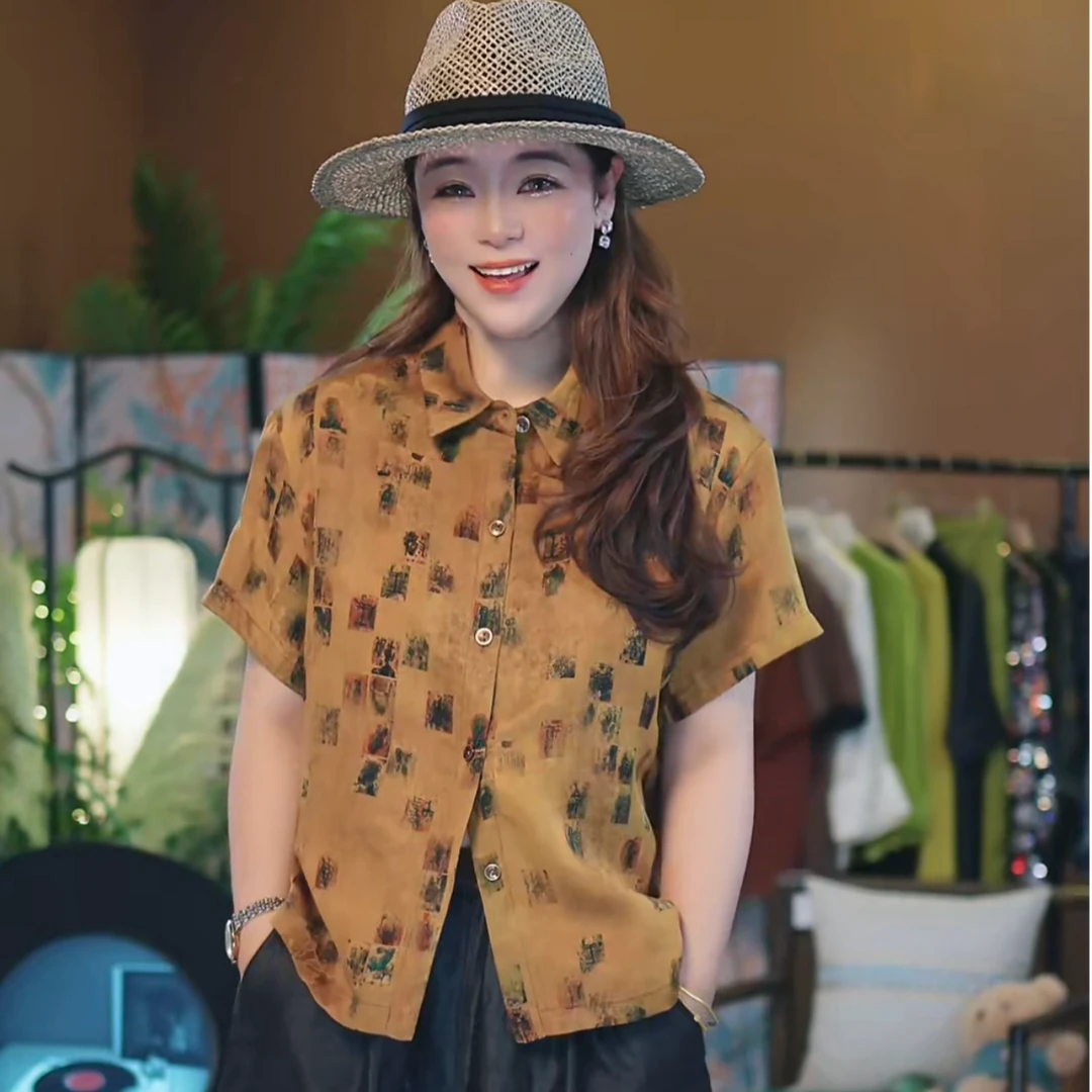 杯子家【精致减龄小衬衫】桑蚕丝香云纱显瘦百搭款