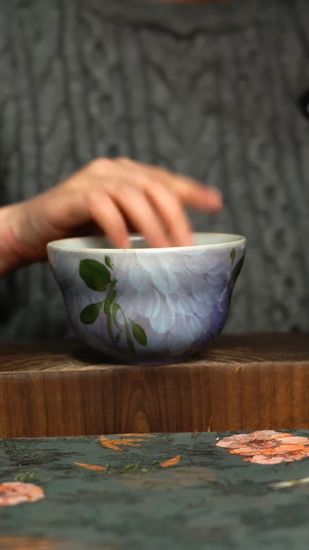 杯釉下彩手工手绘同款陶器