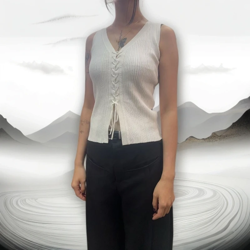 【ASKYO】原创设计夏日新品气质百搭针织款无袖背心