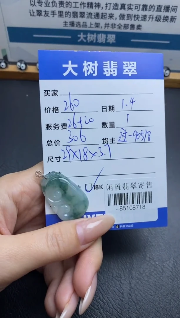 颈饰18K金镶嵌翡翠-85108718