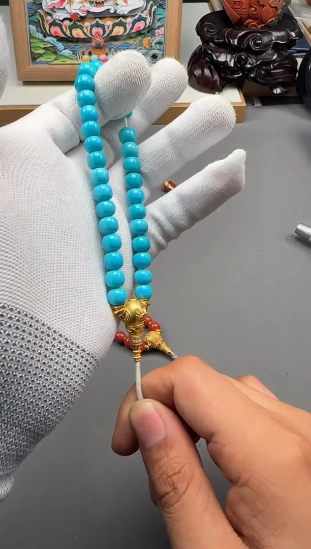 【闪购商品】绿松石手串手串18K金镶嵌手串手串