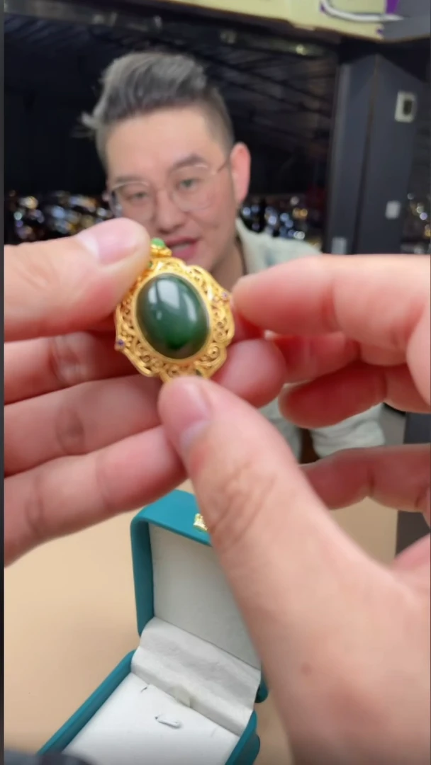 定制和田玉银S925镶嵌吊坠100363-F36-多样性发其—