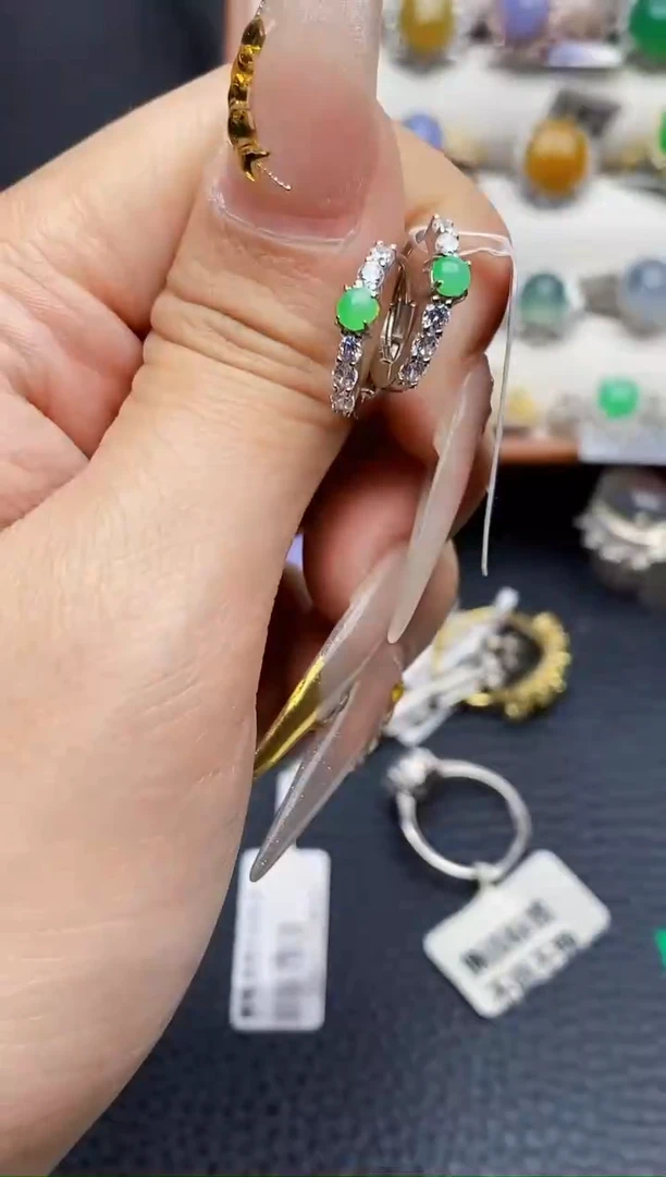 银S925镶嵌戒指翡翠0492