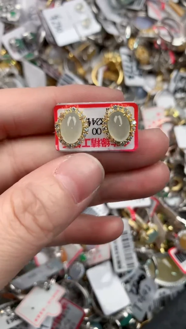 银S925镶嵌戒指翡翠10            8