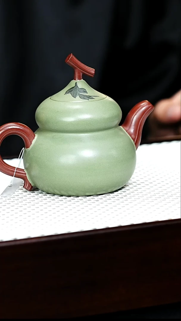 茶杯紫砂宜兴紫砂 葫芦 豆青砂赵圆静h245