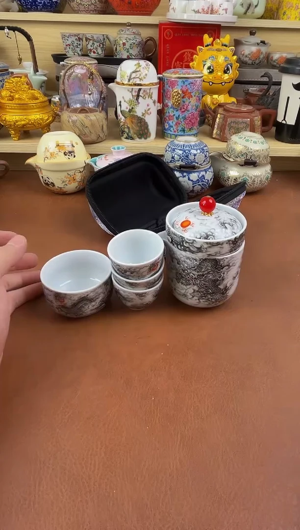 陶瓷茶具摆件旅行套组