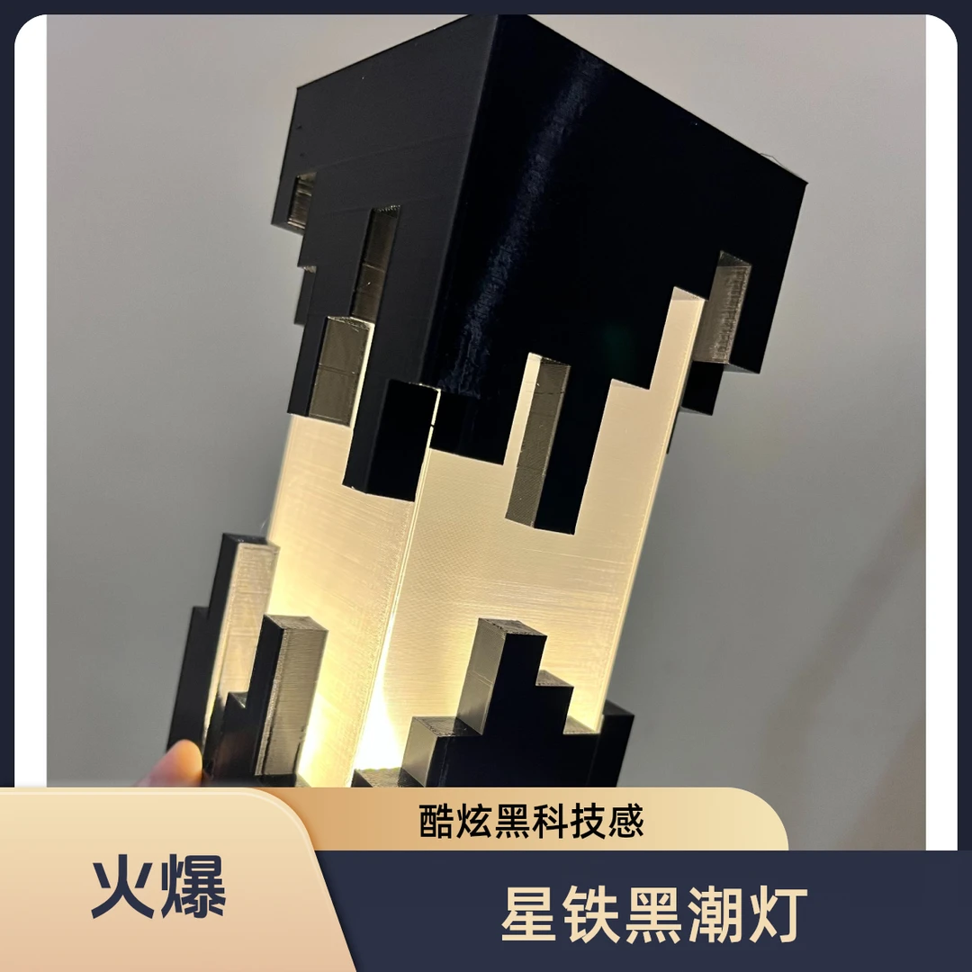 星铁黑潮造型时尚创意LED夜灯氛围台灯LED个性简约氛围透明夜灯