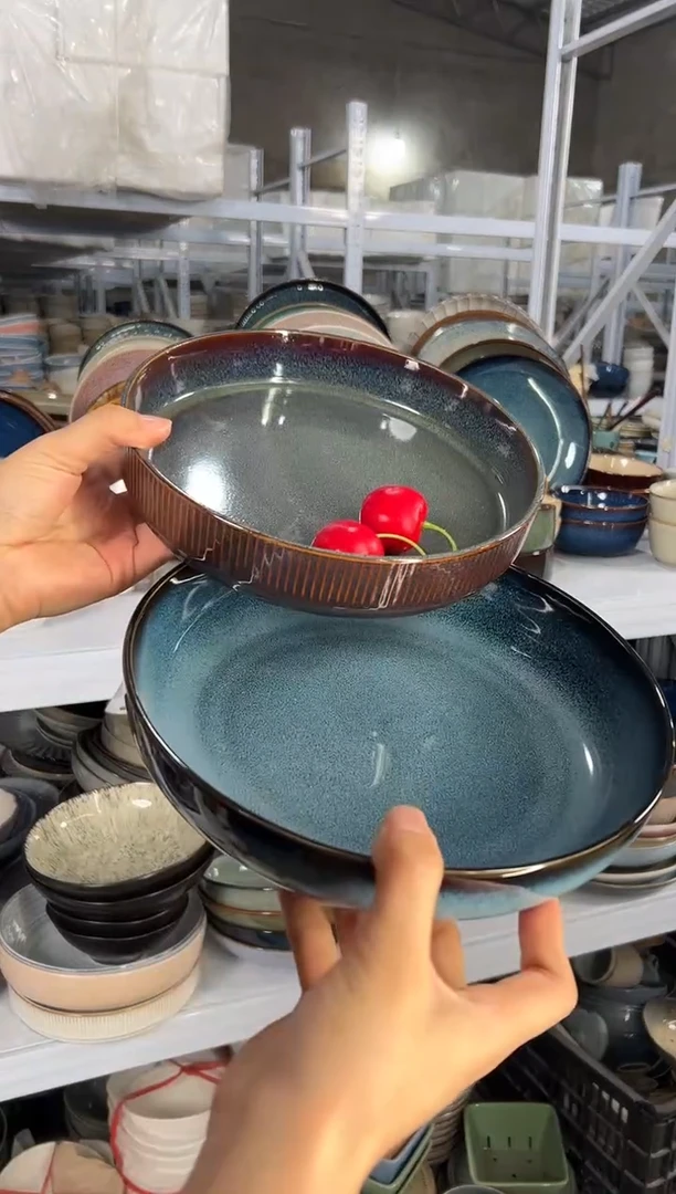 陶瓷外贸尾货瑕疵满20包邮X2 深盘