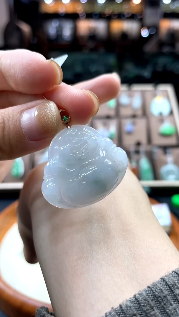 【闪购商品】翡翠颈饰18K金镶嵌佛公