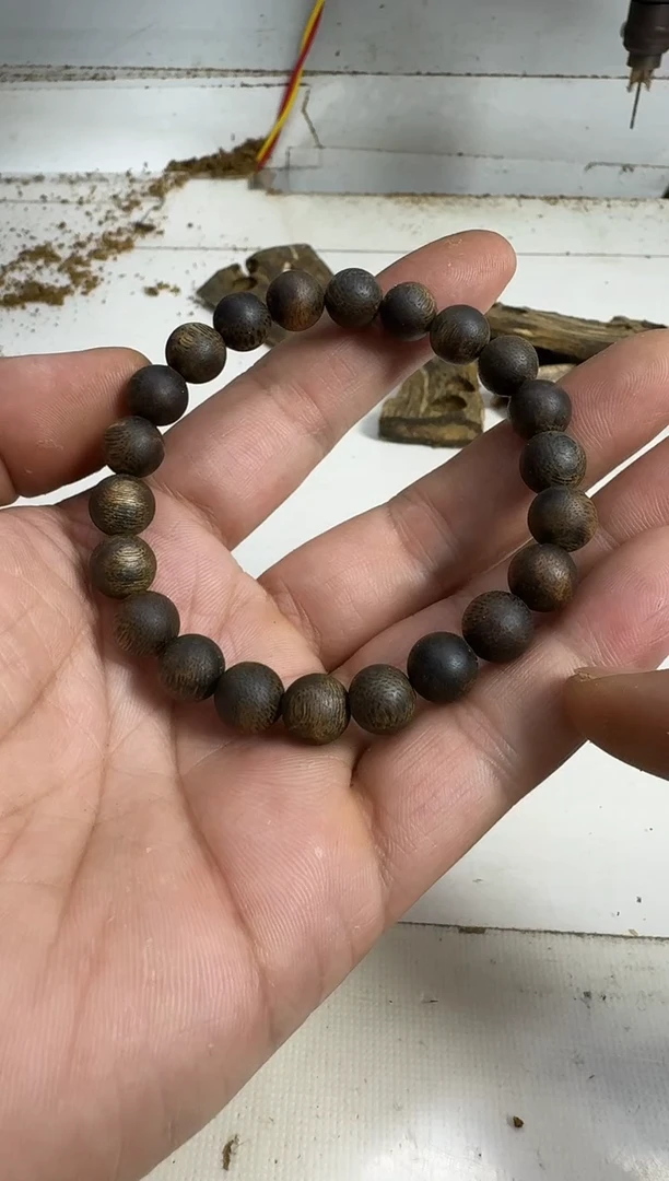 沉香手串0.9规格单圈9克沉水