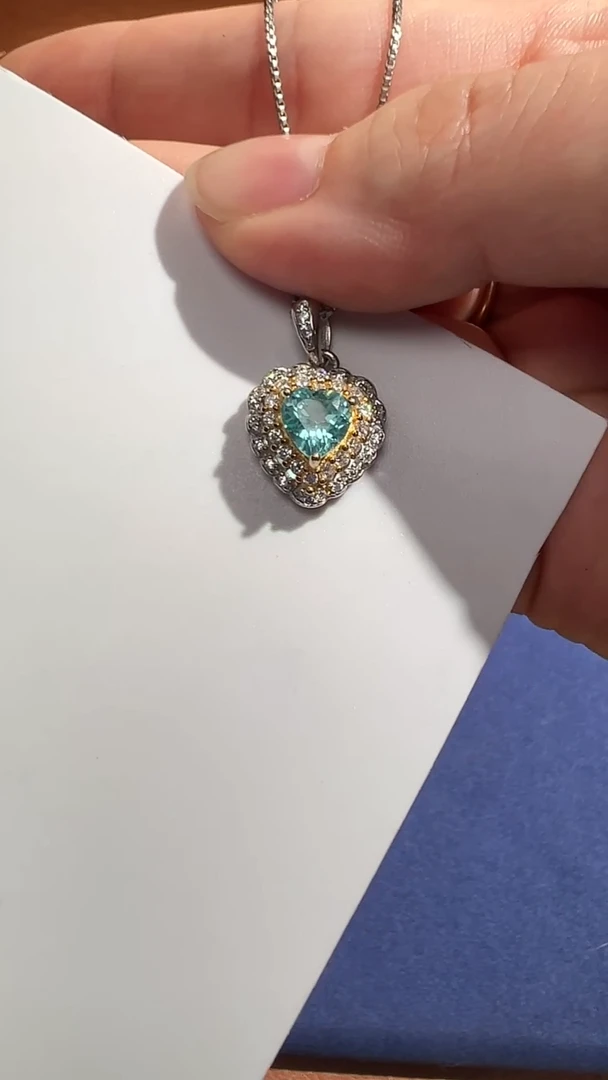 银S925镶嵌磷灰石吊坠KT24111505