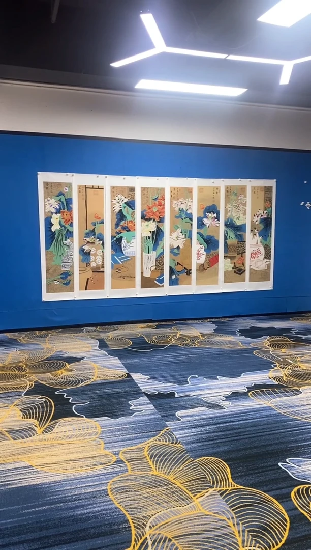 【闪购商品】国画张巨富  荷花八条屏