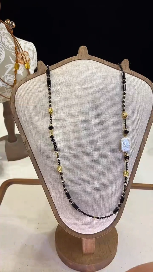 项链钛钢淡水珍珠832