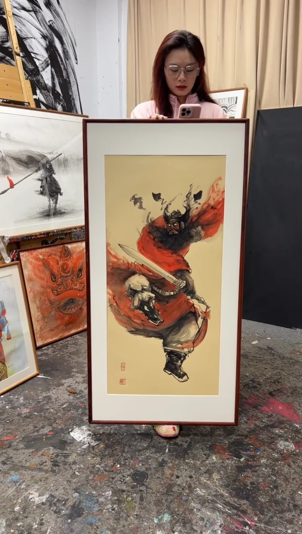 【闪购商品】丙烯画画江湖老师竖版钟馗精装裱