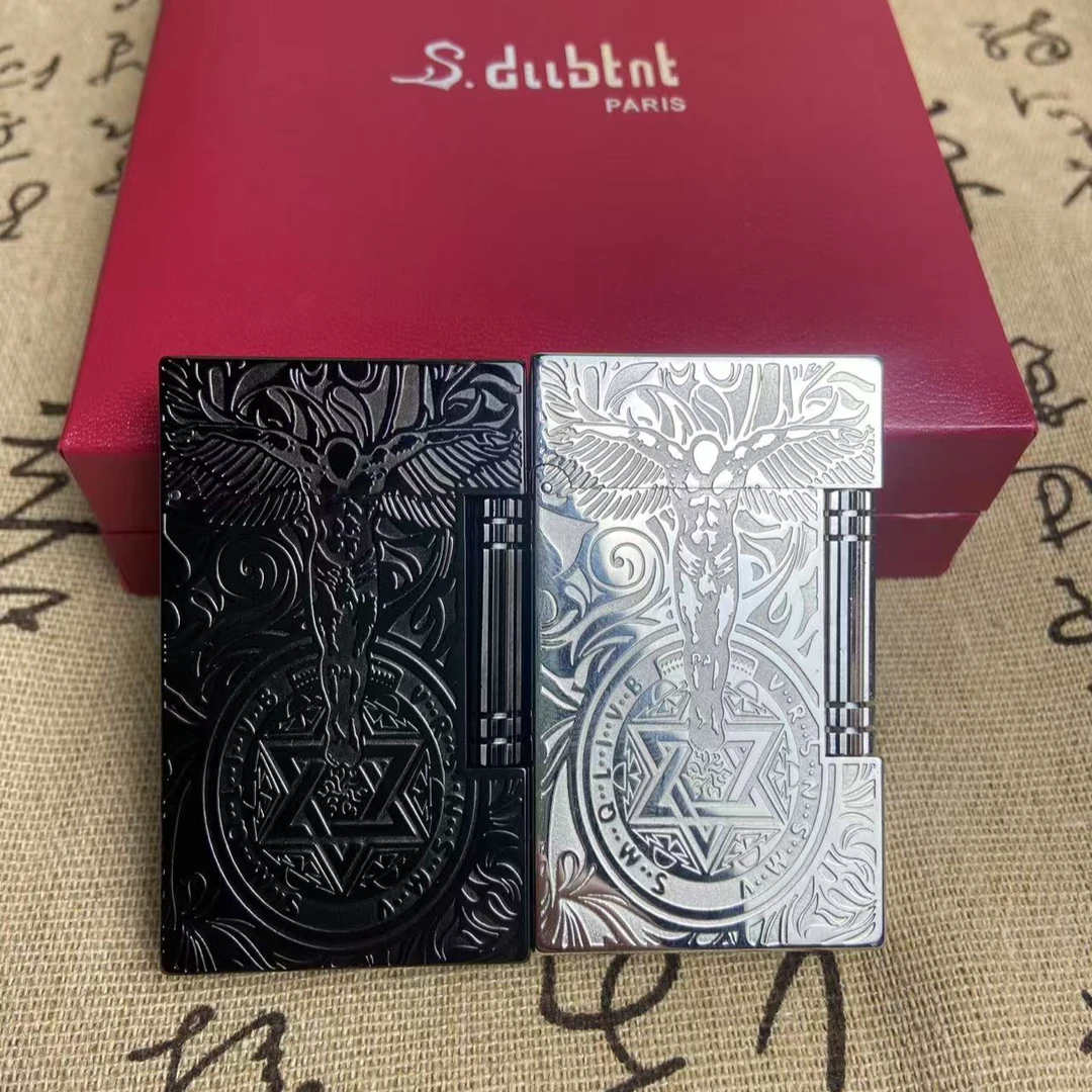 S.dubtnt/都柏特守护天使纯铜朗声充气打火机侧滑耐用男士礼物酷