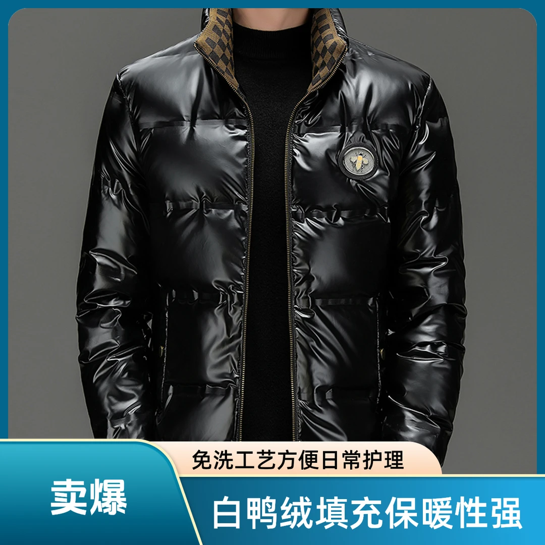 冬季男装羽绒服立领休闲白鸭绒免洗羽绒服休闲保暖外套男帅气时尚