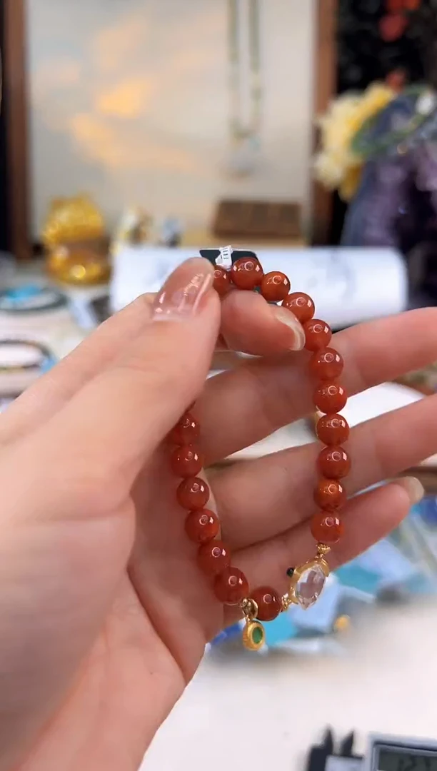 手饰南红玛瑙银S925镶嵌@@B921C013676