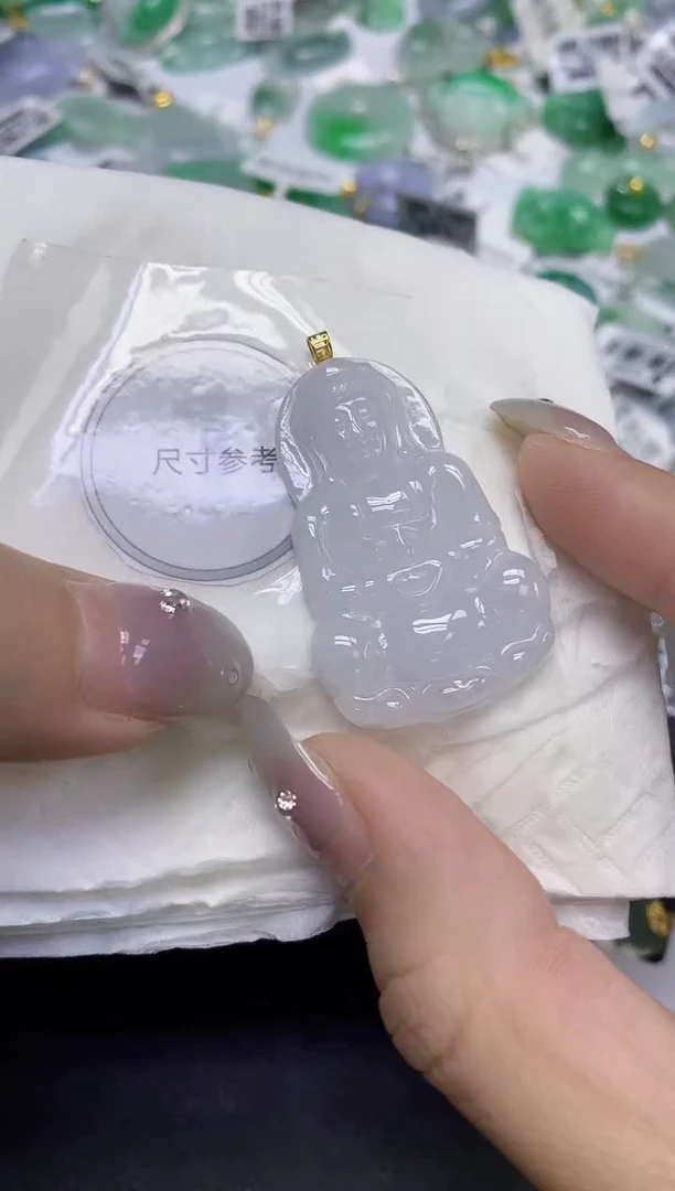 颈饰18K金镶嵌翡翠天然缅甸翡翠A货百元以上9元证书费自理