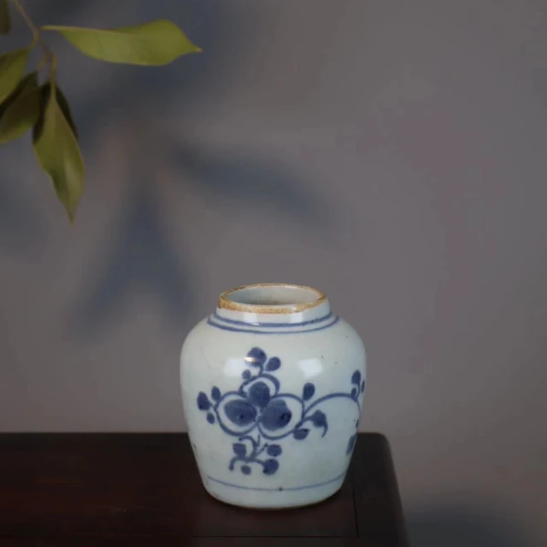 7:清顺治青花折枝花卉纹罐