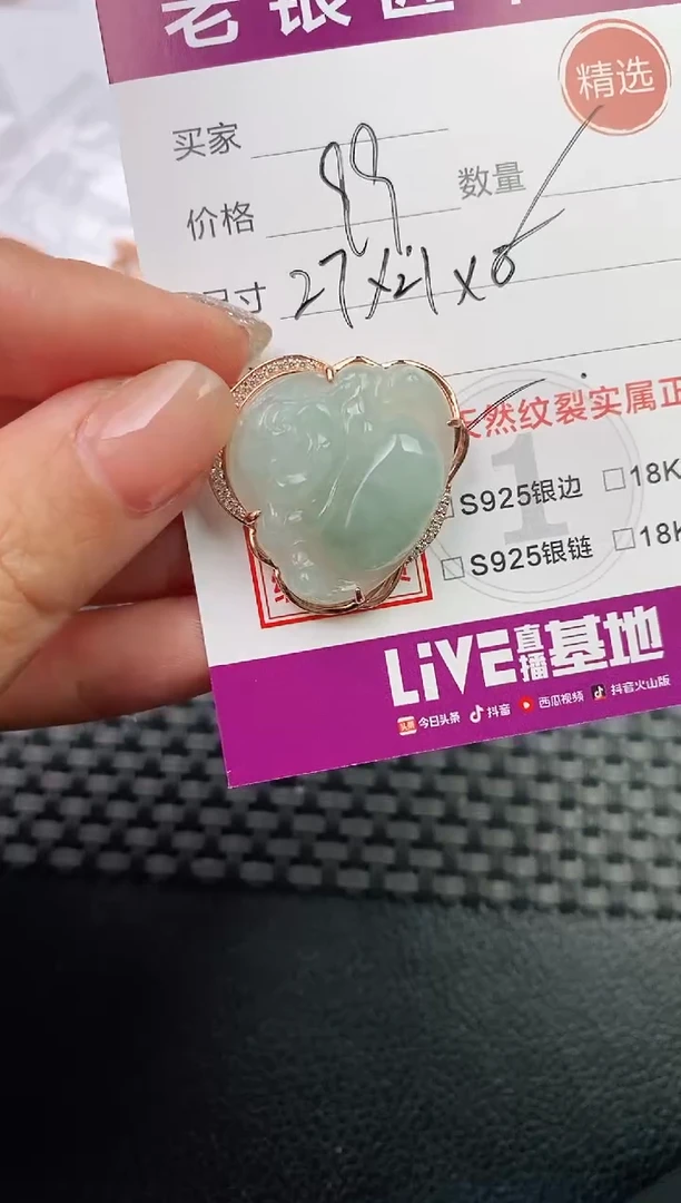 翡翠银S925镶嵌颈饰·
