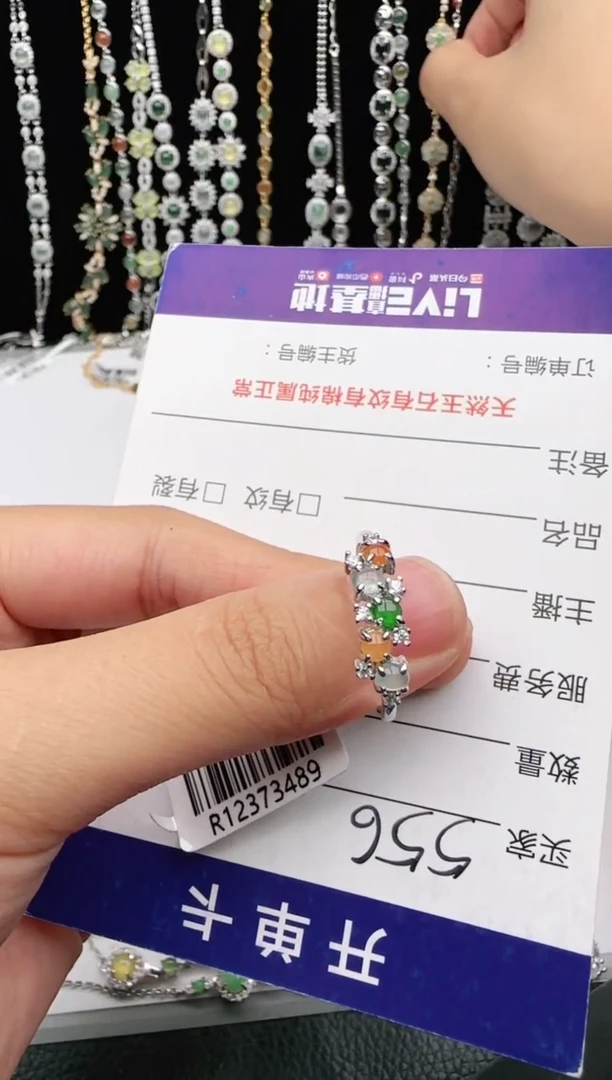 翡翠戒指银S925镶嵌2222