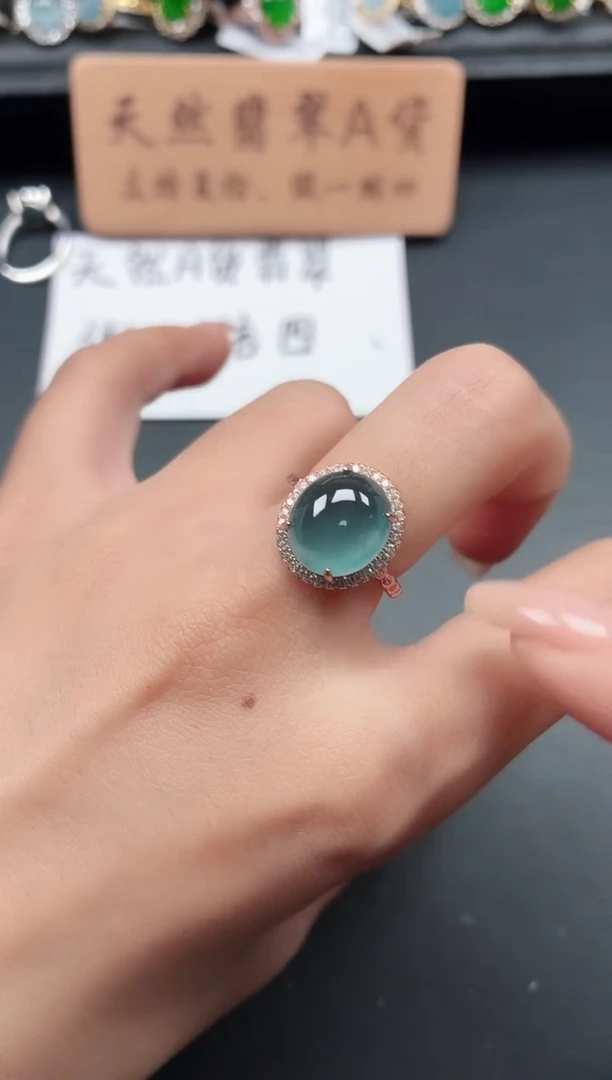 银S925镶嵌戒指翡翠11