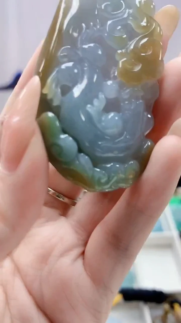 未镶嵌定制翡翠5060DD-毛货挂件134