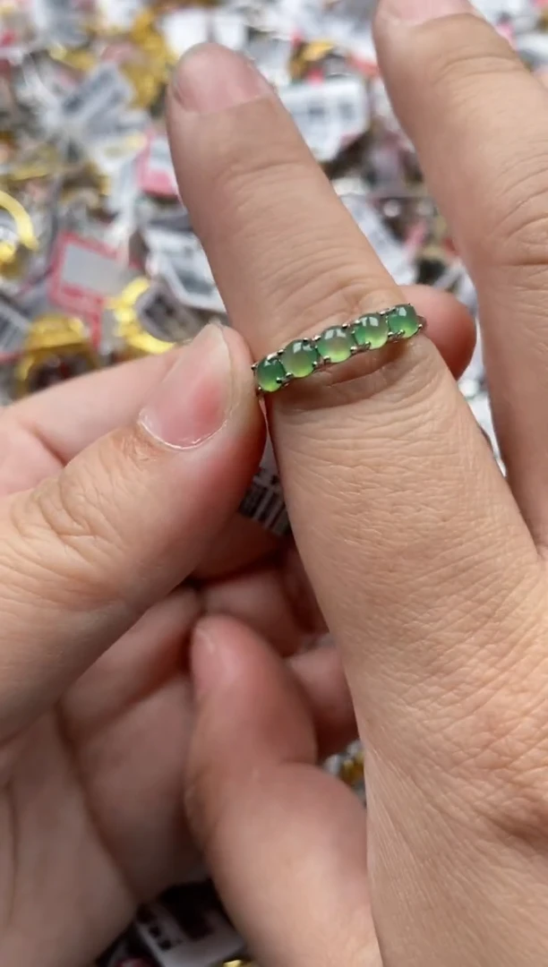 【闪购商品】翡翠戒指银S925镶嵌7777---10