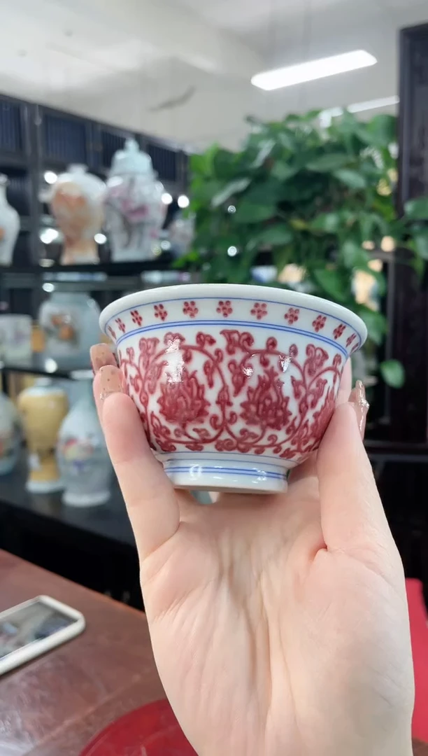 【闪购商品】景德镇陶瓷供应链釉里红压手杯