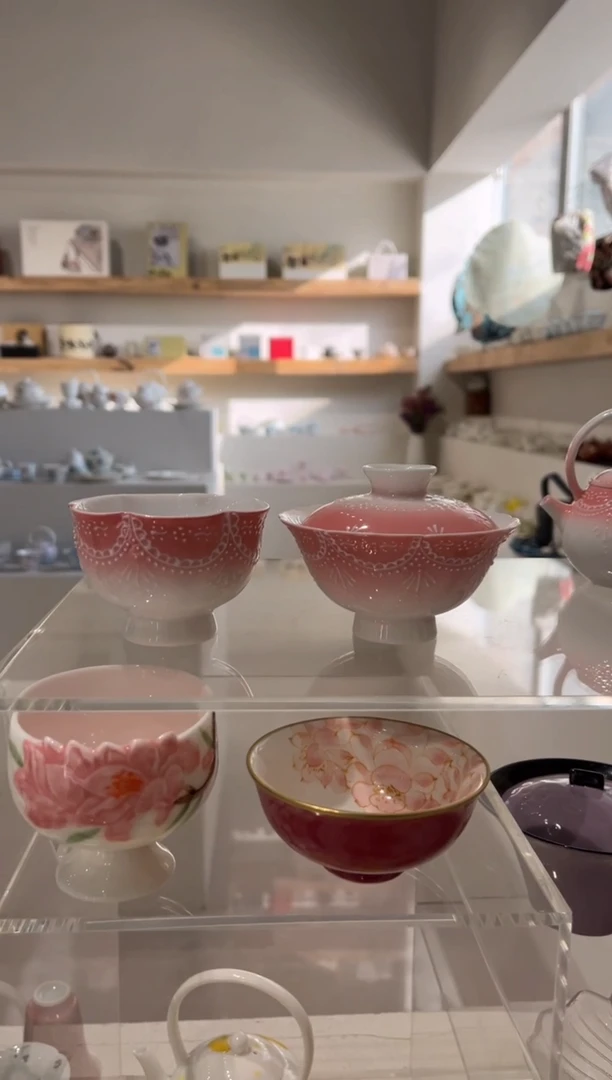 【闪购商品】粉裳-有田烧珠帘-长卿棱口盖碗+杯