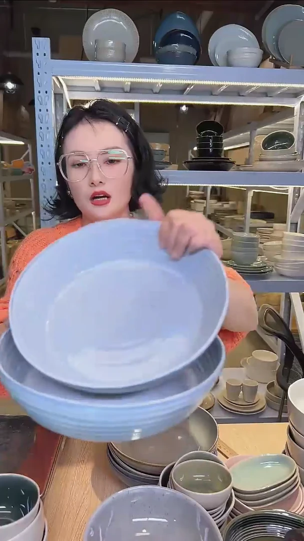 瓷58外贸尾货高温釉下彩陶瓷餐具默认微瑕