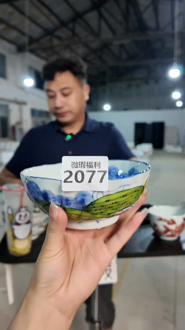 盘景德镇高温釉下手绘陶瓷