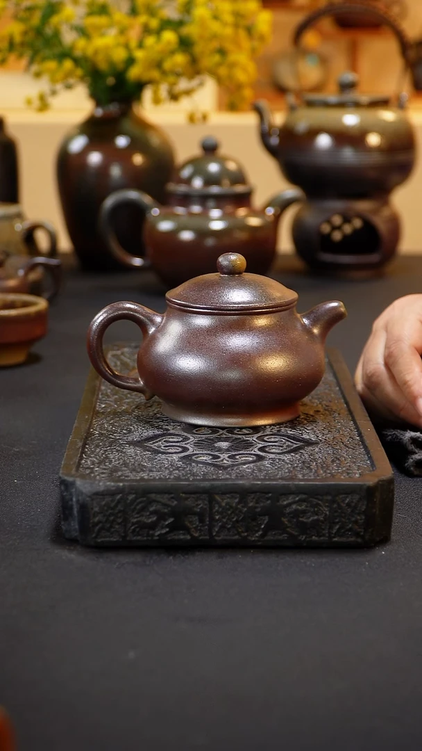 茶壶紫砂纯自然柴烧