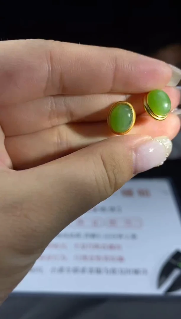 和田玉银S925镶嵌耳饰多样性-耳饰-R1763