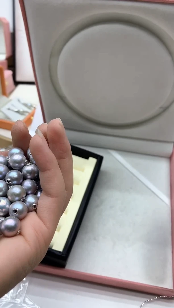 吊坠(不含链)银S925镶嵌淡水珍珠多样性发其一10mm