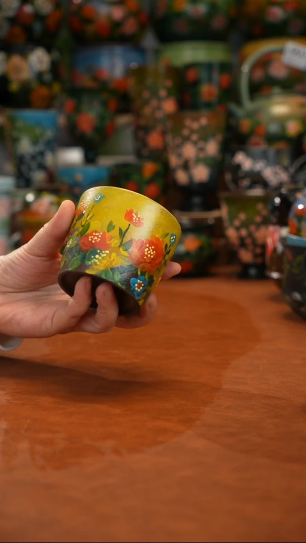 紫砂油画手绘釉下彩